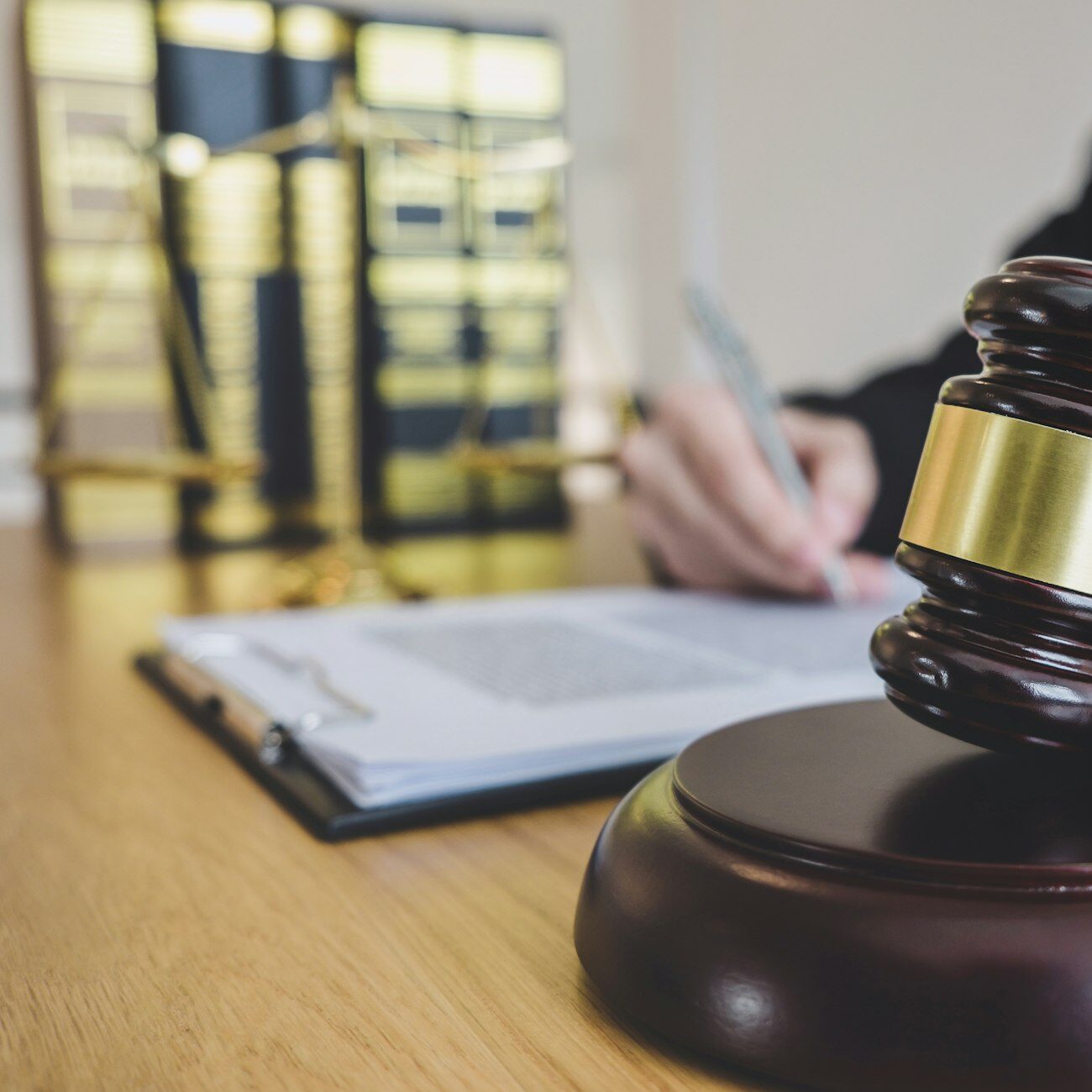 Judge gavel with Justice lawyers